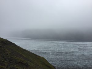 Skaftafellsjökull glacier in fog